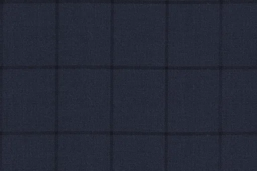 Navy windowpane in Soft Weave, photographed flat.