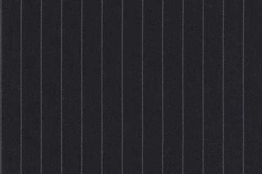 Soft black pinstripe in Soft Weave, photographed flat.