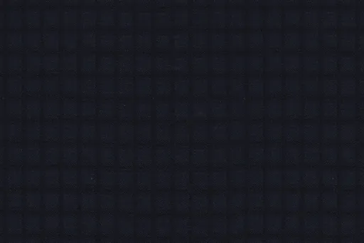 Midnight navy check in Soft Weave, photographed flat.