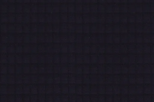 Midnight navy check in Soft Weave, photographed flat.