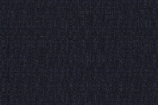 Midnight navy check in Soft Weave, photographed flat.