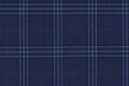 Navy check in Country Weave, photographed flat.