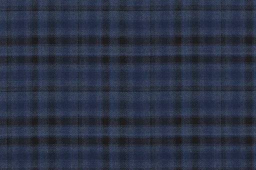 Deep blue check in Country Weave, photographed flat.