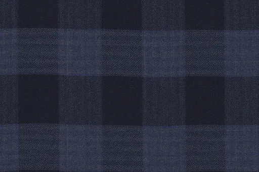 Navy check in Country Weave, photographed flat.