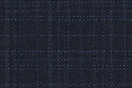 Navy check in Country Weave, photographed flat.