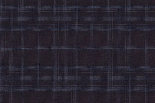 Dark aubergine check in Country Weave, photographed flat.